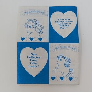 My Little Pony Pamphlet G1 Collector Birthday Fan Club Vintage 3.75" x 2.75"